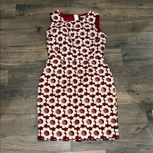 Boden Maroon and Cream Floral Mini Dress